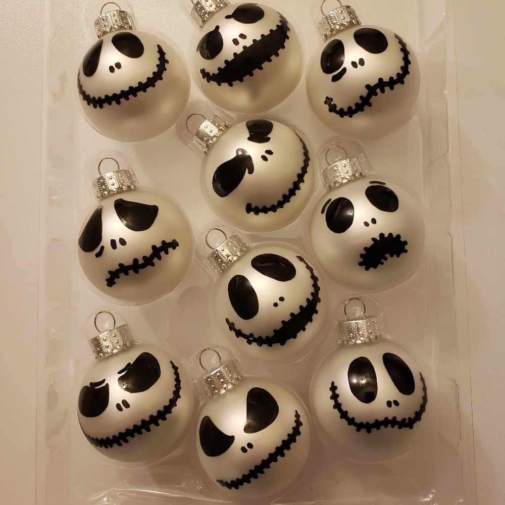 Jack Skellington Mini Ornament Set 10 Pc Christmas